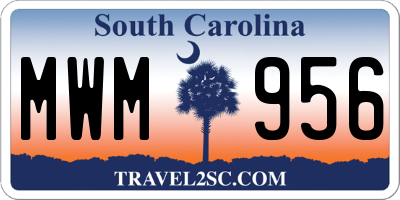 SC license plate MWM956