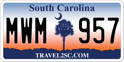 SC license plate MWM957
