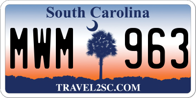 SC license plate MWM963
