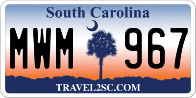 SC license plate MWM967