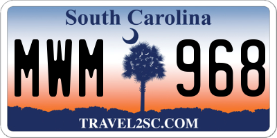 SC license plate MWM968
