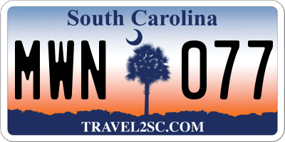 SC license plate MWN077