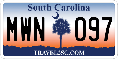 SC license plate MWN097