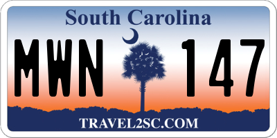 SC license plate MWN147