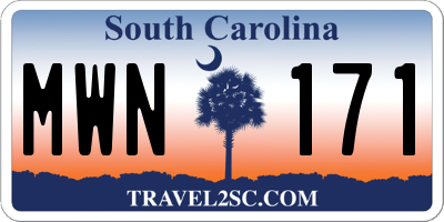 SC license plate MWN171