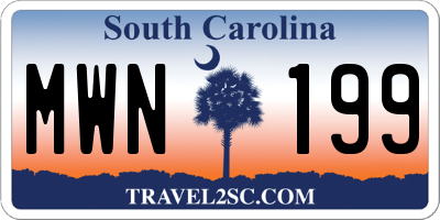 SC license plate MWN199