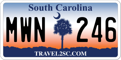 SC license plate MWN246
