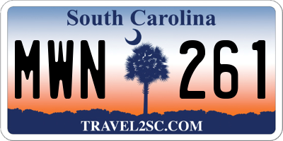 SC license plate MWN261