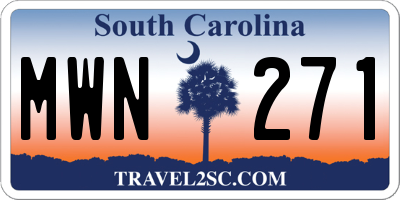 SC license plate MWN271