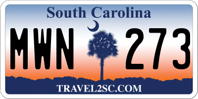 SC license plate MWN273