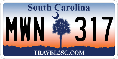 SC license plate MWN317