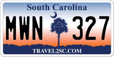 SC license plate MWN327