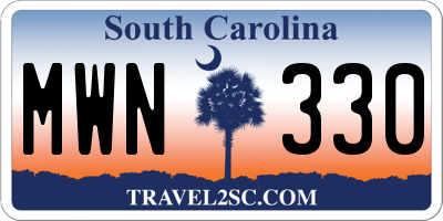 SC license plate MWN330