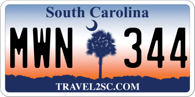 SC license plate MWN344