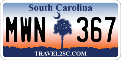 SC license plate MWN367