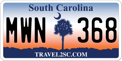 SC license plate MWN368