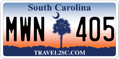 SC license plate MWN405
