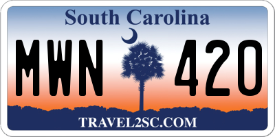 SC license plate MWN420