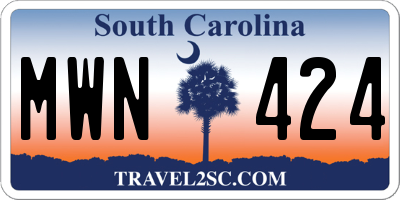 SC license plate MWN424