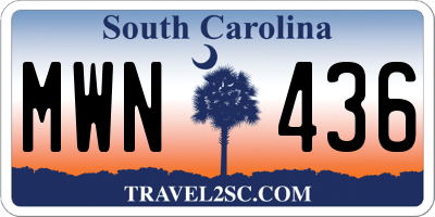 SC license plate MWN436