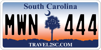 SC license plate MWN444