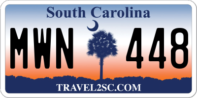 SC license plate MWN448