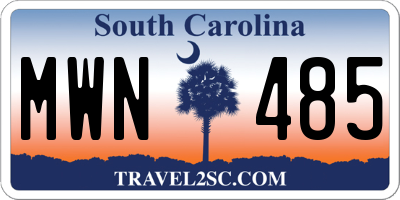 SC license plate MWN485