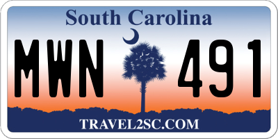 SC license plate MWN491