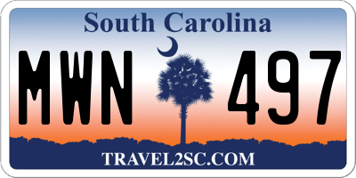 SC license plate MWN497