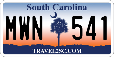 SC license plate MWN541