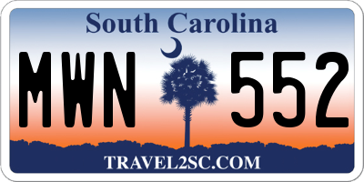 SC license plate MWN552
