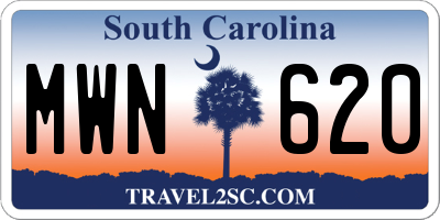 SC license plate MWN620