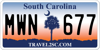 SC license plate MWN677