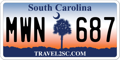 SC license plate MWN687