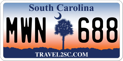 SC license plate MWN688