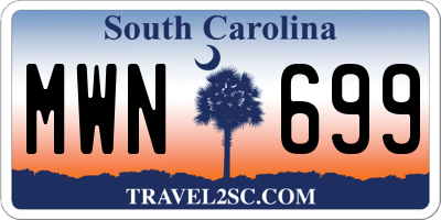 SC license plate MWN699