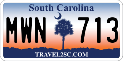 SC license plate MWN713