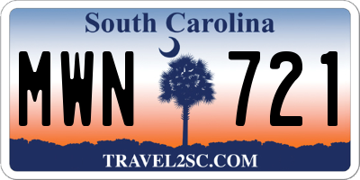SC license plate MWN721
