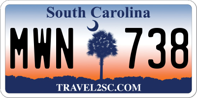 SC license plate MWN738