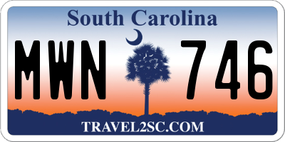 SC license plate MWN746