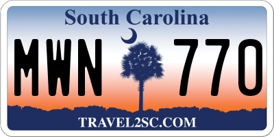 SC license plate MWN770