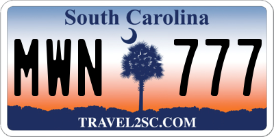 SC license plate MWN777