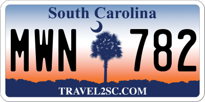 SC license plate MWN782
