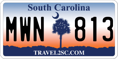 SC license plate MWN813