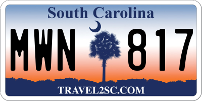 SC license plate MWN817