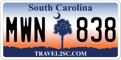 SC license plate MWN838