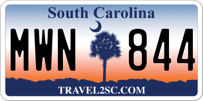 SC license plate MWN844