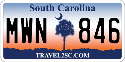 SC license plate MWN846