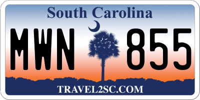 SC license plate MWN855