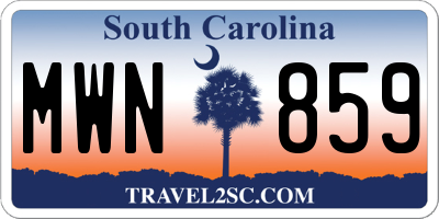 SC license plate MWN859